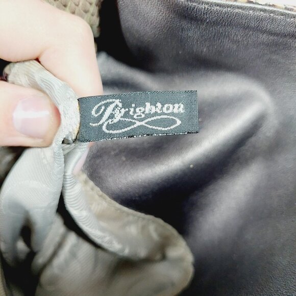 BRIGHTON Tan, Brown, Snake Skin Print SMALL Crossbody-Organizer Bag 0175 - Picture 10 of 12